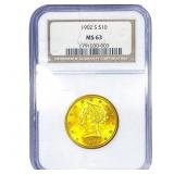 1902-S $10 Gold Eagle NGC MS63