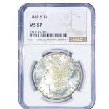 1882-S $10 Gold Eagle NGC MS67
