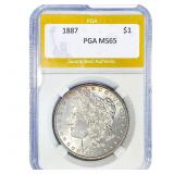 1887 Morgan Silver Dollar PGA MS65