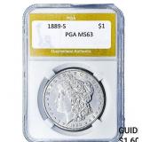 1889-S Morgan Silver Dollar PGA MS63