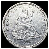 1860 Seated Liberty Quarter CLOSELY UNCIRCULATED