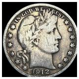 1912-S Silver Barber Half Dollar NEARLY  UNCIRCUL