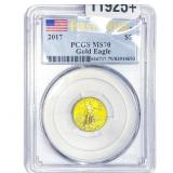 2017 1/10oz Gold Eagle $5 PCGS MS70