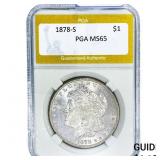 1878-S Morgan Silver Dollar PGA MS65