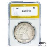 1871 Seated Liberty Dollar PGA XF45