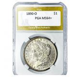 1890-O Morgan Silver Dollar PGA MS64+