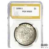 1898-S Morgan Silver Dollar PGA MS63