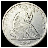 1865-S Silver Seated Liberty Half Dollar  CHOICE