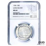 1936 Long Island Half Dollar NGC MS64