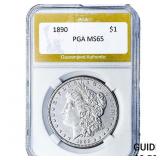 1890 Morgan Silver Dollar PGA MS65