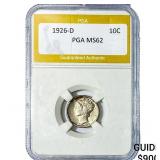 1926-D Mercury Silver Dime PGA MS62