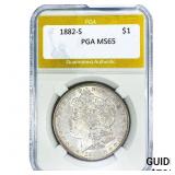 1882-S Morgan Silver Dollar PGA MS65