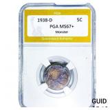 1938-D Buffalo Nickel PGA MS67+ Monster