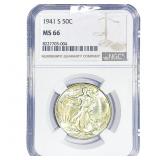 1941-S Walking Liberty Half Dollar NGC MS66