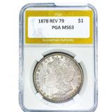 1878 REV 79 Morgan Silver Dollar PGA MS63
