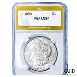 1890 Morgan Silver Dollar PGA MS64