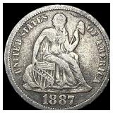 1887 Seated Liberty Dime LIGHTLY CIRCULATED
