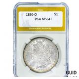 1890-O Morgan Silver Dollar PGA MS64+