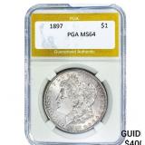 1897 Morgan Silver Dollar PGA MS64
