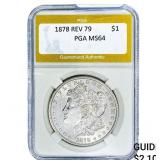 1878 REV 79 Morgan Silver Dollar PGA MS64