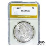 1881-S Morgan Silver Dollar PGA MS63