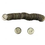 [50 Coins] Mixed Dates Mercury Silver Dime