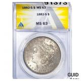 1882-S Morgan Silver Dollar ANACS MS63