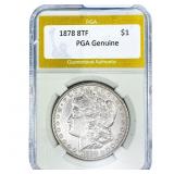 1878 8TF Morgan Silver Dollar PGA Genuine