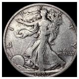 1927-S Silver Walking Liberty Half Dollar NEARLY U