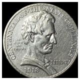 1918 Silver Illinois Centennial Half Dollar CHOICE
