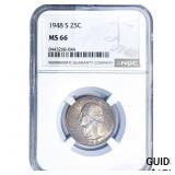 1948-S Washington Silver Quarter NGC MS66