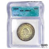 1936 Norfolk Half Dollar ICG MS63