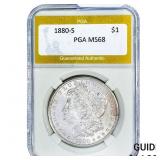 1880-S Morgan Silver Dollar PGA MS68
