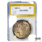 1881-S Morgan Silver Dollar PGA MS66