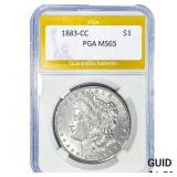 1883-CC Morgan Silver Dollar PGA MS65