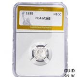1839 Seated Liberty Half Dime PGA MS63