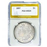 1897 Morgan Silver Dollar PGA MS64