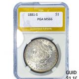 1881-S Morgan Silver Dollar PGA MS66