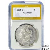 1888-S Morgan Silver Dollar PGA MS64