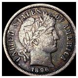 1896 Barber Dime NEARLY UNCIRCULATED