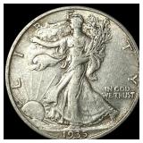 1935-S Silver Walking Liberty Half Dollar NEARLY U