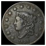 1830 Coronet Head Large Cent NEARLY UNCIRCULATED