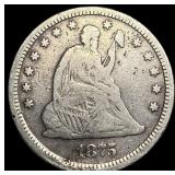1875 Seated Liberty Quarter LIGHTLY  CIRCULATED