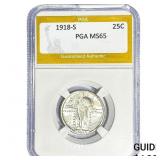 1918-S Standing Liberty Quarter PGA MS65