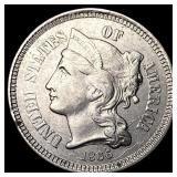 1866 Nickel Three-Cent Piece CLOSELY UNCIRCULATED