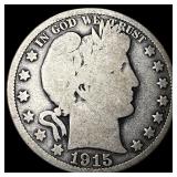 1915-S Silver Barber Half Dollar NICELY CIRCULATED