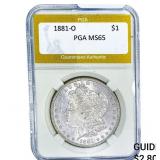 1881-O Morgan Silver Dollar PGA MS65