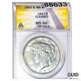 1927 Silver Peace Dollar ANACS MS60 Details