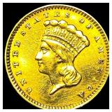1857 Gold $1 Indian Head Type 3 HIGH GRADE