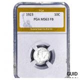 1923 Mercury Silver Dime PGA MS63 FB